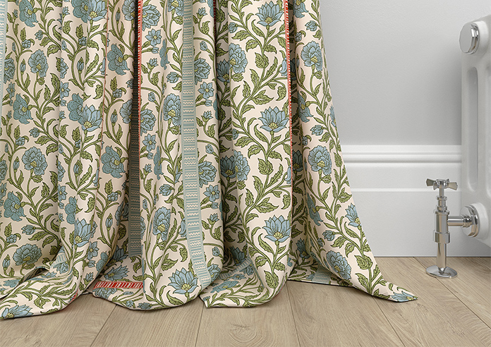 Petal & Block Latika Stripe, Neem - Made to Measure Curtains - Image 6